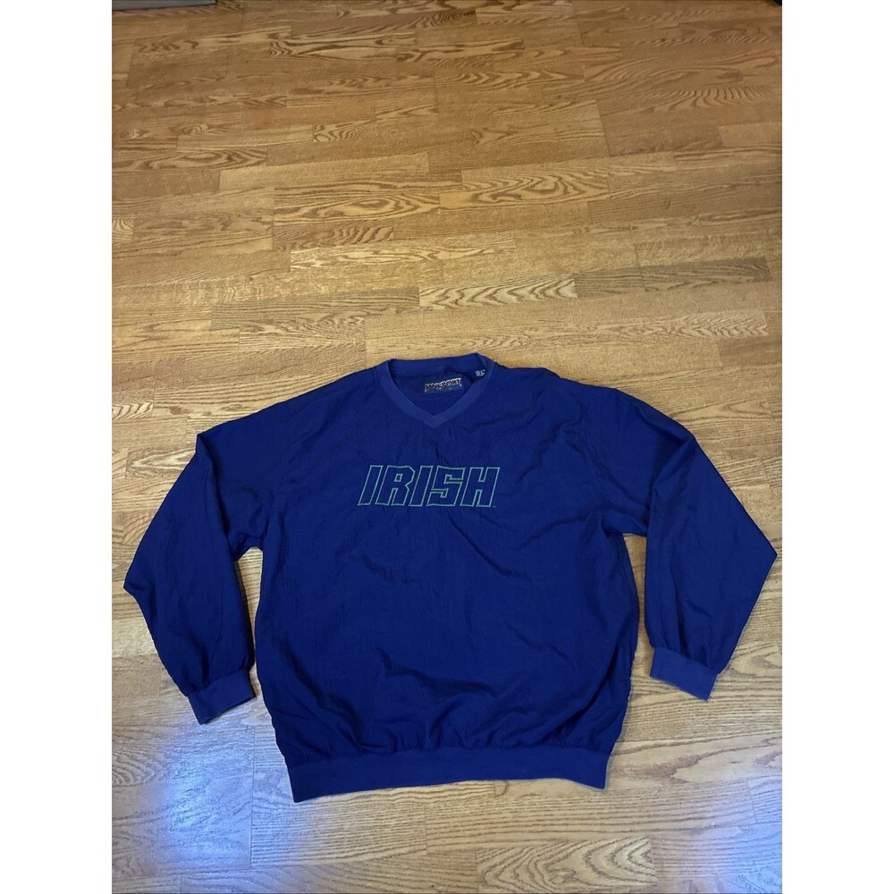 Vtg 90s Mens Large Irish Notre Dame University Pullover Windbreaker Jacket